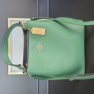 Coach Forest Green Leather Shoulder Bag